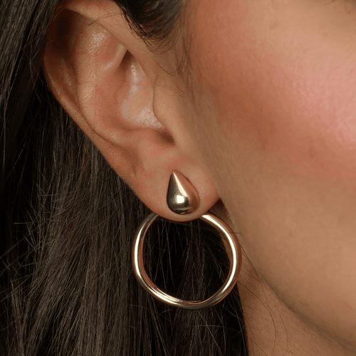 Brinco Dourado de Gota com Argola - Galeria
